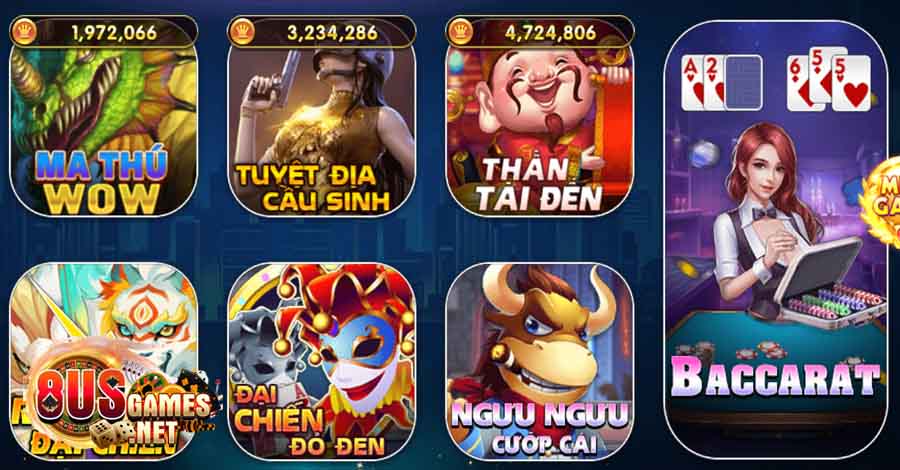 Giới Thiệu 8US - Cổng Game Đổi Thưởng Uy Tín Hàng Đầu Châu Á 3 Cổng game đa dạng với công nghệ hiện đại nhất, đảm bảo minh bạch