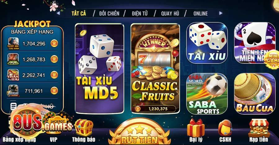 Chơi game bài đổi thưởng uy tín phiên bản 8US Web 6 Game bài đổi thưởng 8US Web với đa dạng các trò chơi khác nhau như Tiến Lên, Phỏm, Tài Xỉu, Xóc Đĩa,...