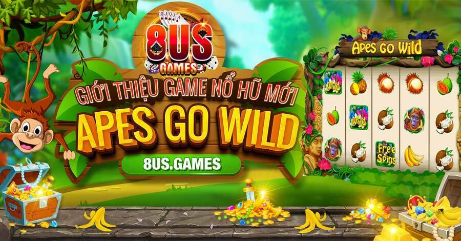 Phiên bản 8US mới - Giao diện đẳng cấp, Nổ Hũ không giới hạn 6 Apes Go Wild Slot là tựa game nổ hũ đậm chất Las Vegas