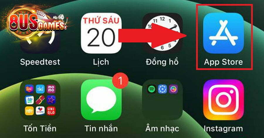 Hướng dẫn tải app 8US Club iOS APK cho điện thoại chi tiết từng bước 7 Người chơi nhấn vào để truy cập App Store ở trên điện thoại hay tablet của mình để tải 8US Club iOS