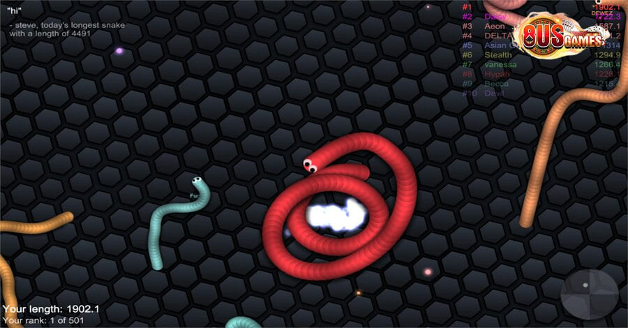 Cách chơi game rắn săn mồi – nuốt mồi không kịp thở cực đỉnh 7 Hãy tìm kiếm thức ăn ở phần ngoài rìa để đảm bảo an toàn